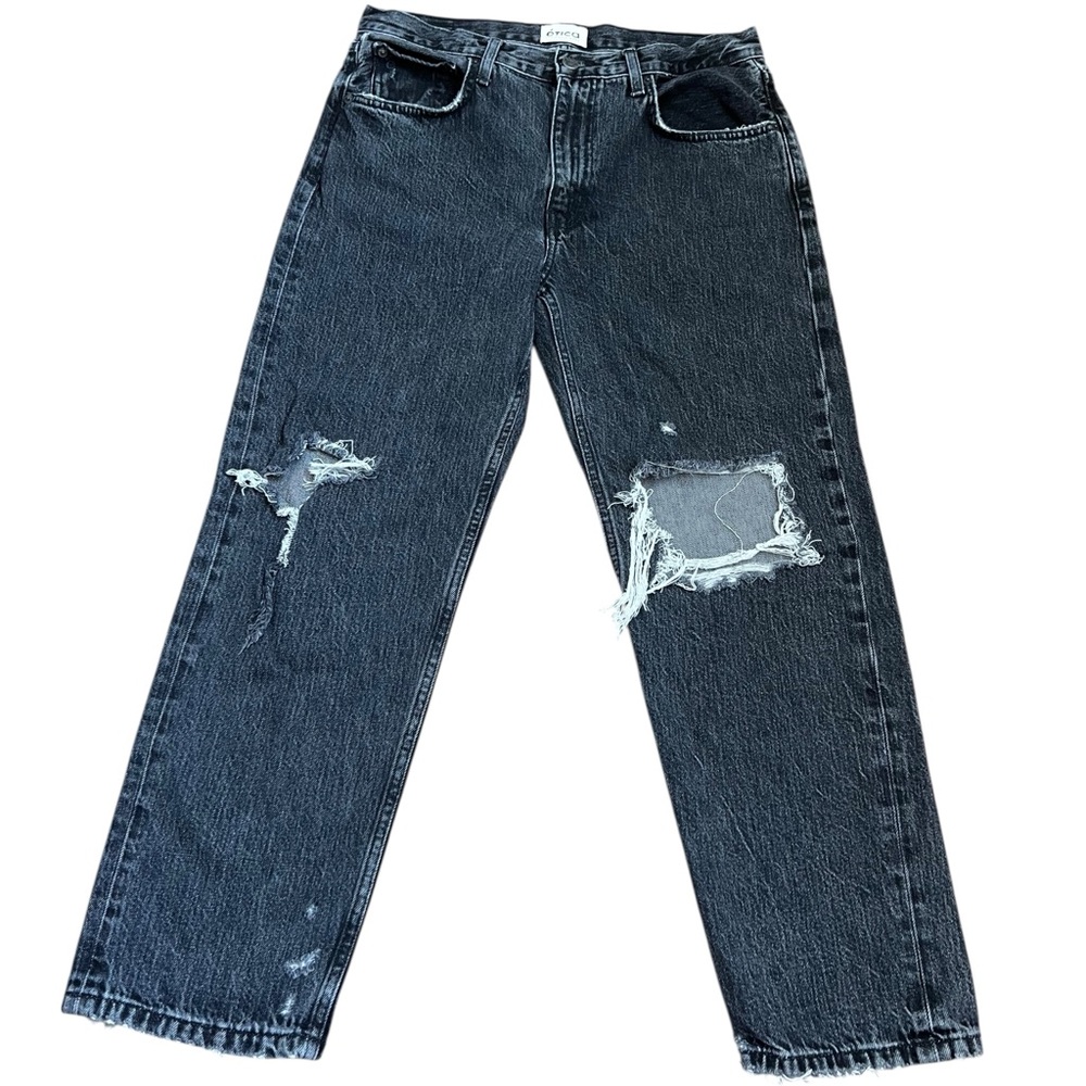 ética Rhea Mid Rise Straight Jeans Black Smokey Mountain Wash Ethically Made